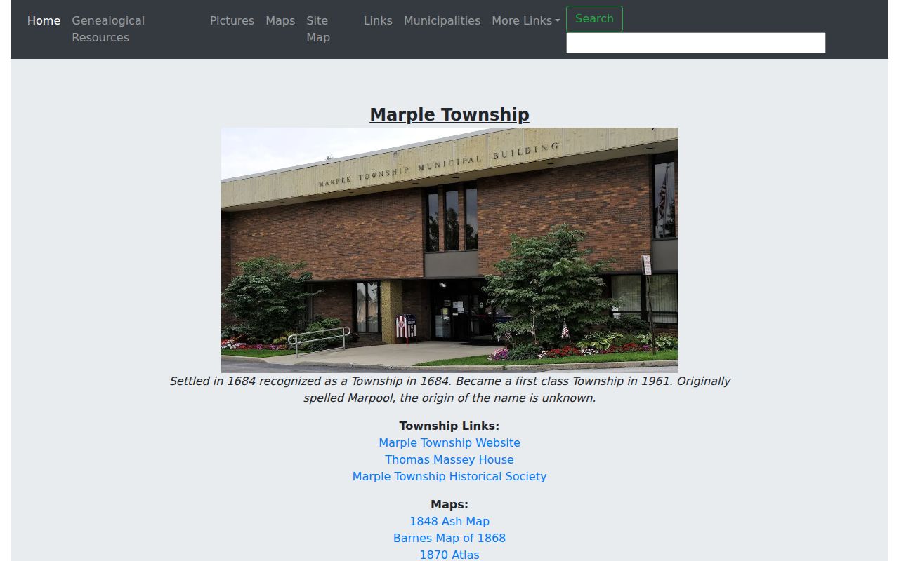 Marple Township city directory digital collections and historic maps