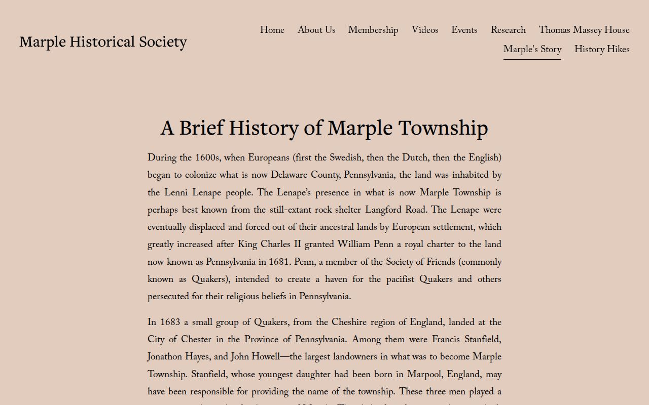 Marple Township city directory history and local record context