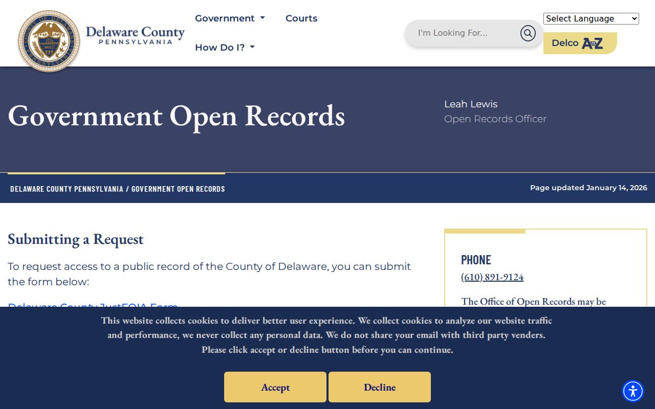 Marple Township residents directory Delaware County JustFOIA route