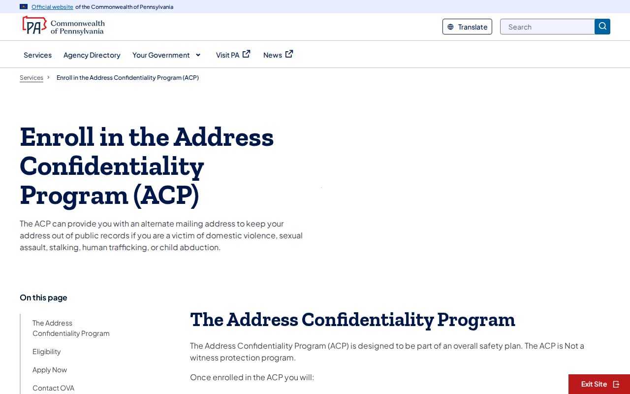 Marple Township neighbors Pennsylvania Address Confidentiality Program information