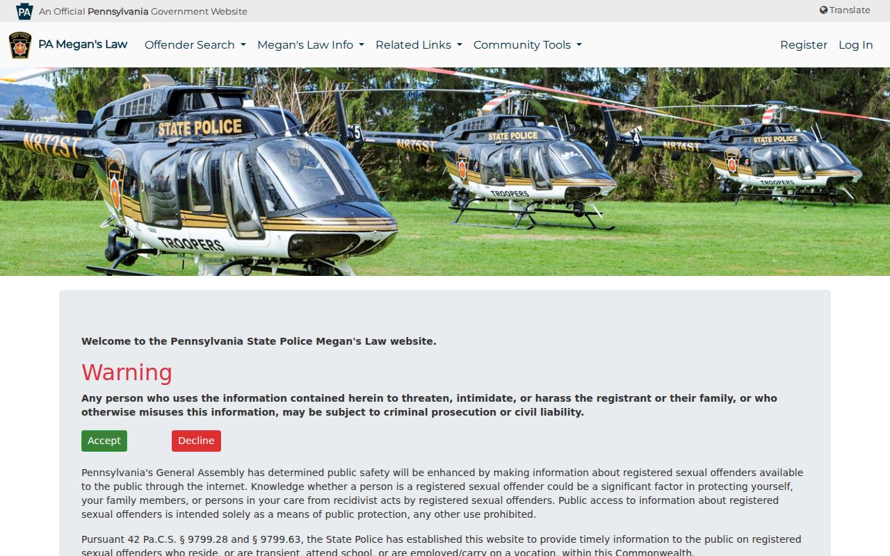 Marple Township neighbors Pennsylvania Megan's Law public-safety search