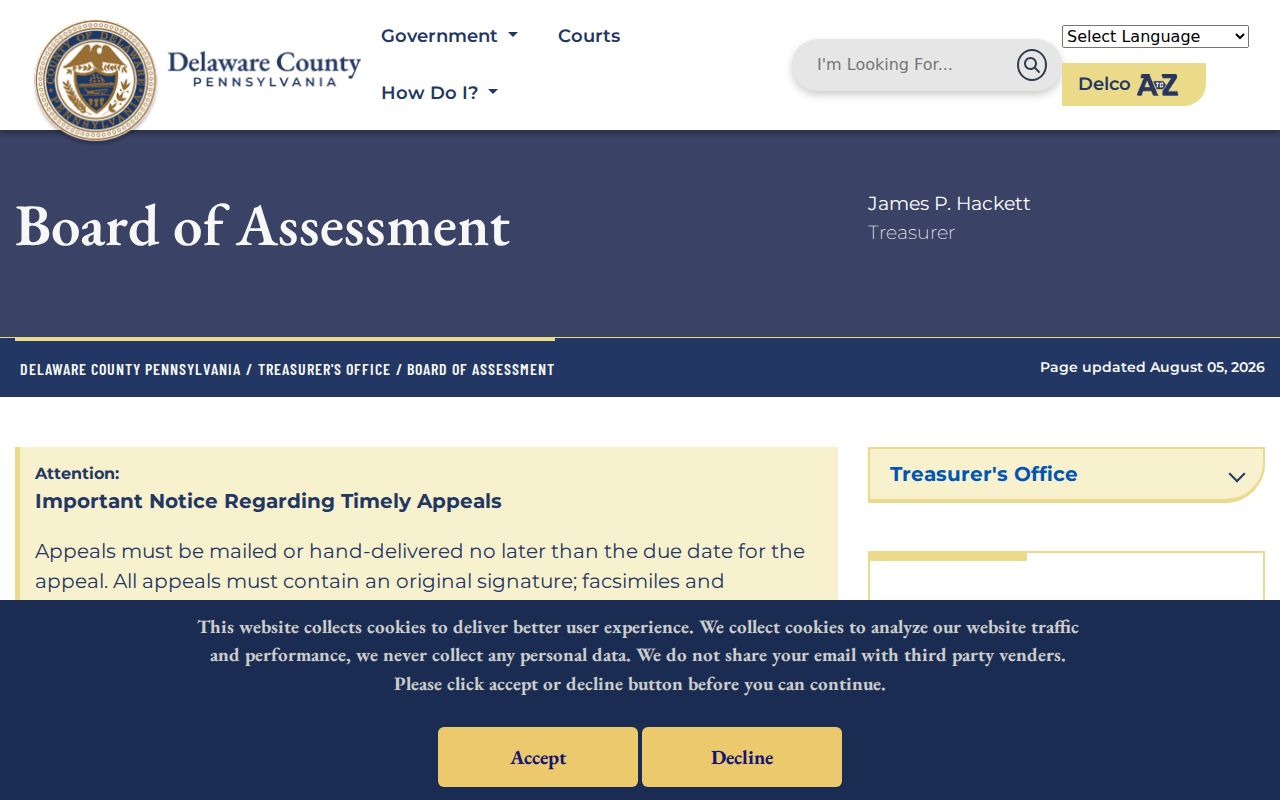 Marple Township street directory Board of Assessment and Appeals